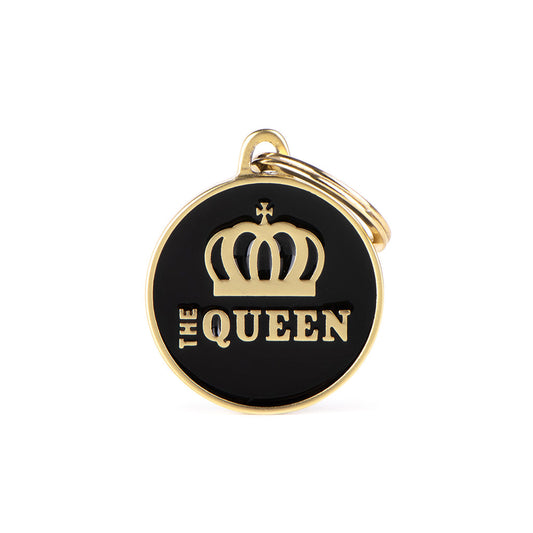 Médaille Charms "The Queen" Noir Satiné