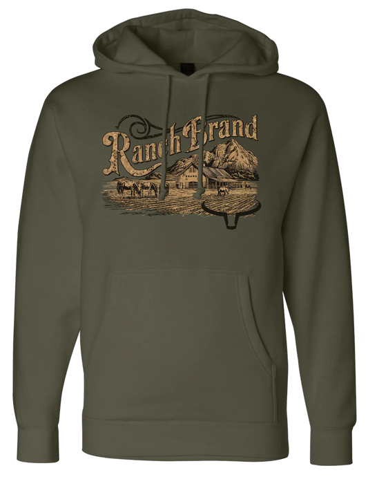 Ranch Brand Hoodie Unisexe Old Ranch Army