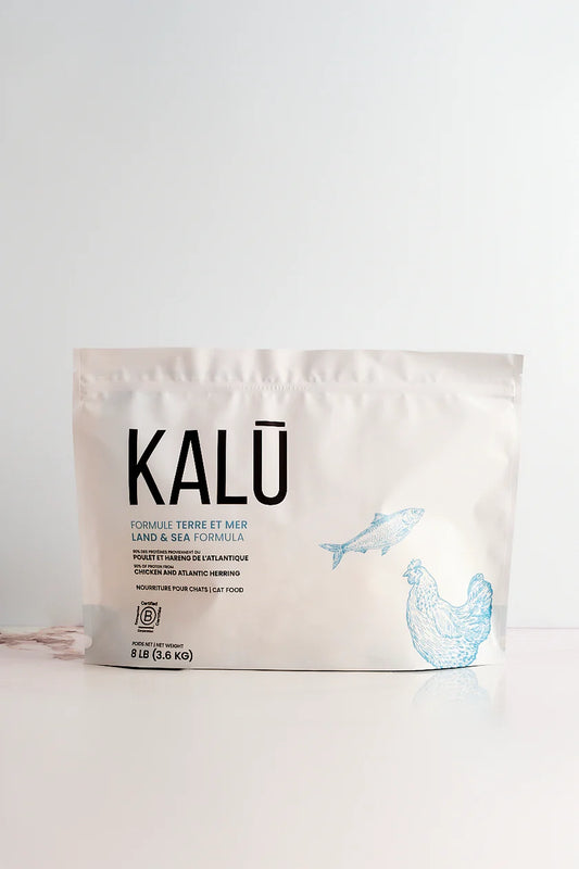 Kalu Nourriture pour chat Terre et mer (Poulet et hareng de l’Atlantique) 8Lbs