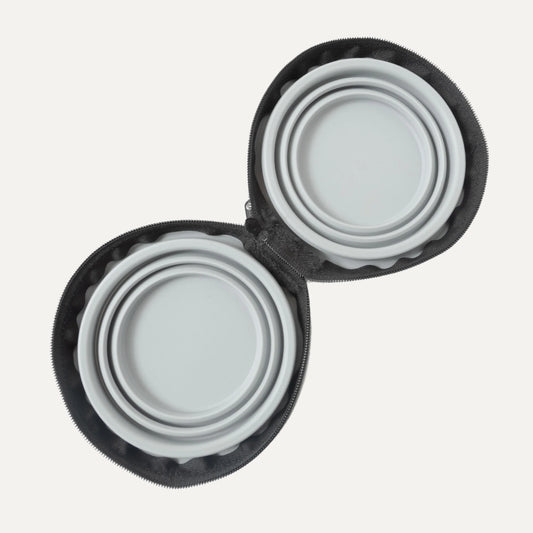 Bol double en silicone pliable et portable