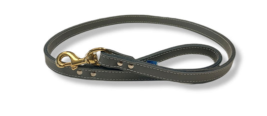 Laisse Cuir Latigo Double Noir 3/4X48''
