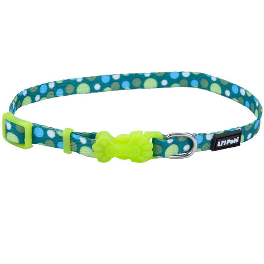 Li'L Collier ajustable pour chien 5/16'' X 6-8 Pois vert