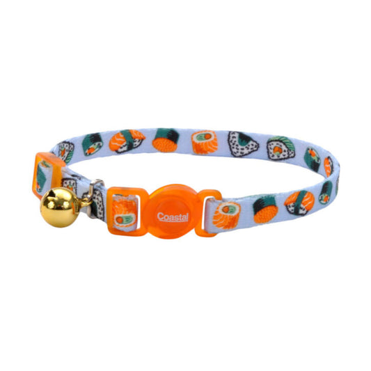 Coastal Safe Cat collier ajustablet 3/8X8-12 Bleu & Sushi