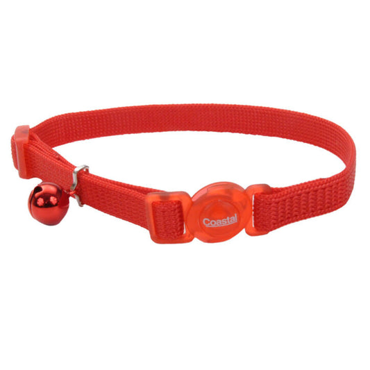 Coastal Collier en nylon ajustable anti-accroc avec boucle détachable 3/8'' x 8-12'' rouge