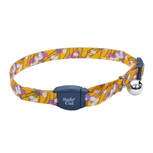 Coastal Safecat Collier en nylon ajustable avec boucle magnétique 3/8X8-12'' Charbon et fleur a tige