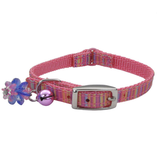 Li’l Pals Ribbon collier pour chaton 3/8''x8'' lignées roses