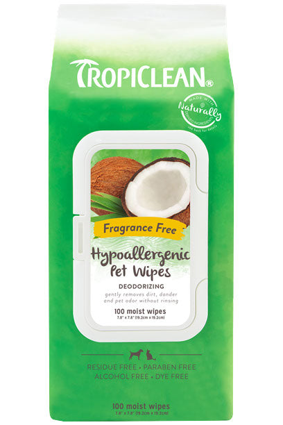 Tropiclean Lingettes Hypoallerg 100/Un