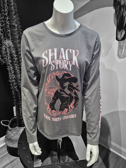 Shack Story Chandail Longsleeve Gris pour Femme