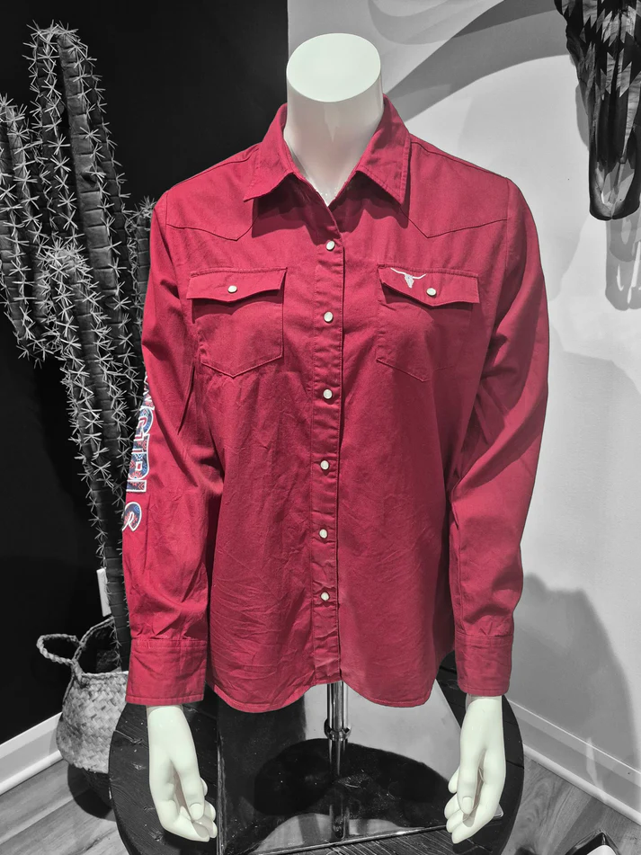 Shack Story Chemise à manches longues Bourgogne Femme