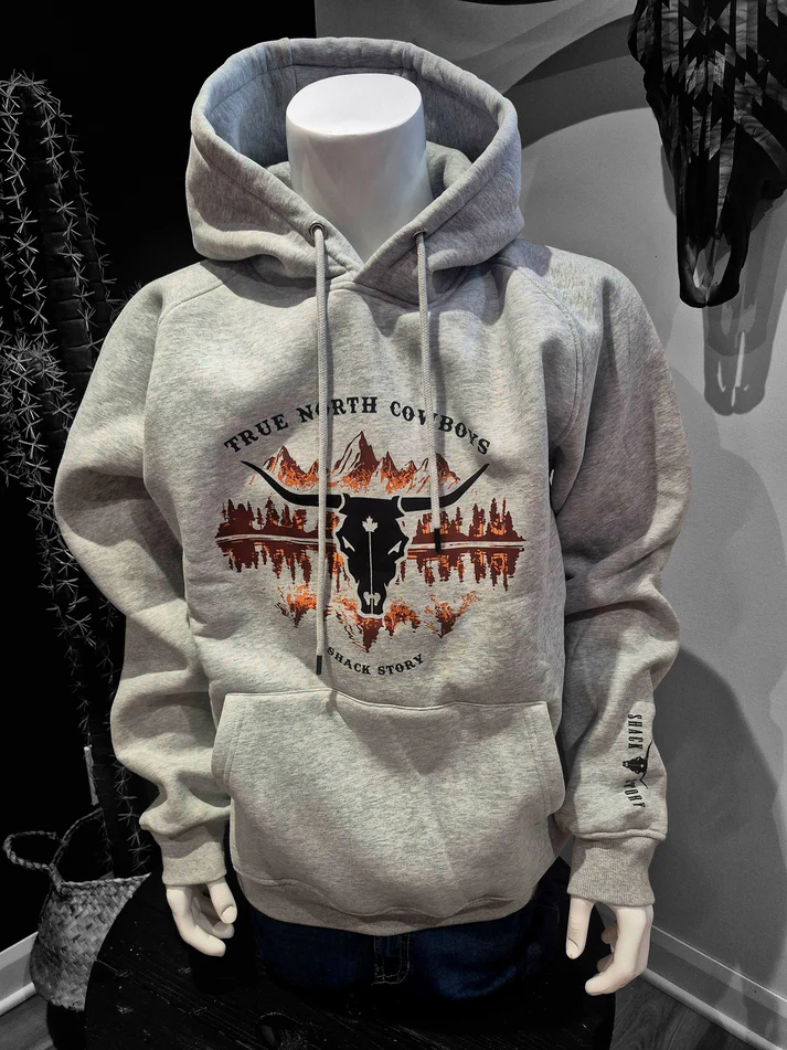 Shack Story  Hoodie Montagne Gris unisexe