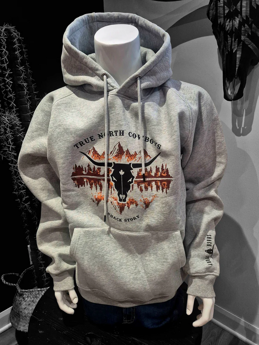 Shack Story  Hoodie Montagne Gris unisexe