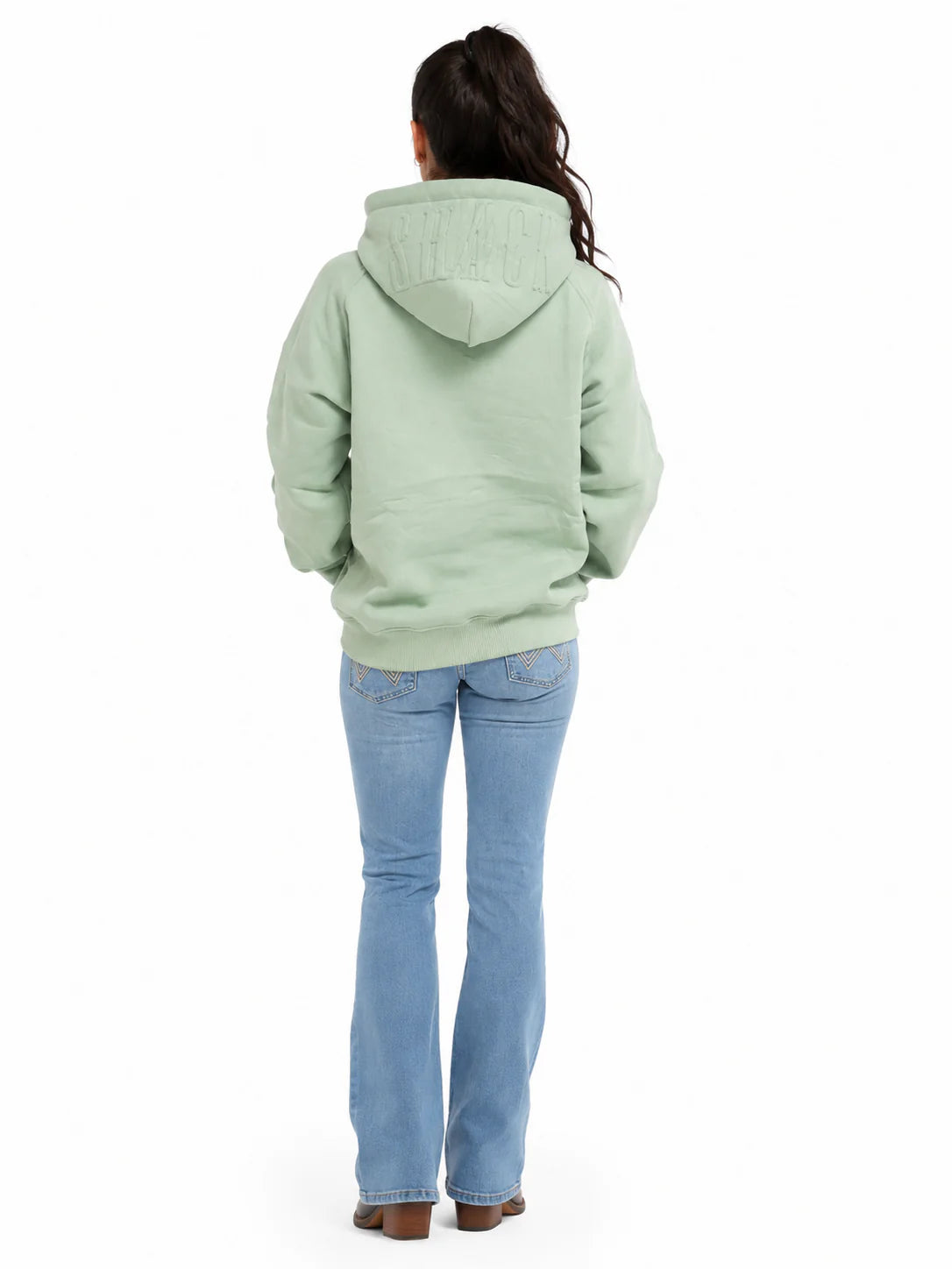 Shack Story Crâne embossé | Sweat à capuche menthe | Femmes