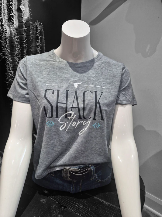 Shack Story Chandail Cropped Gris Femme
