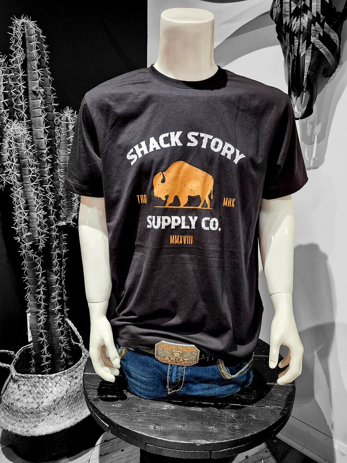Shack Story Buffalo T-Shirt, Noir, Unisex