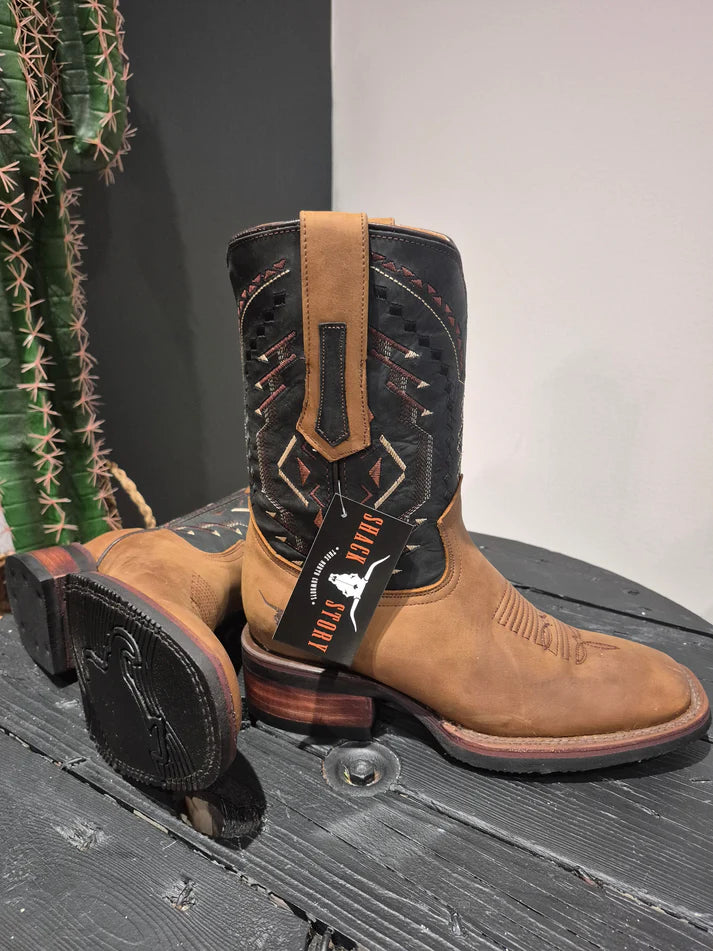Shack Story Bottes Aztec Noir Roper pour homme