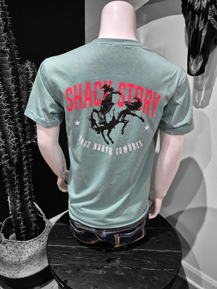 Shack Story Saddle Bronc T-Shirt, Vert, Unisex