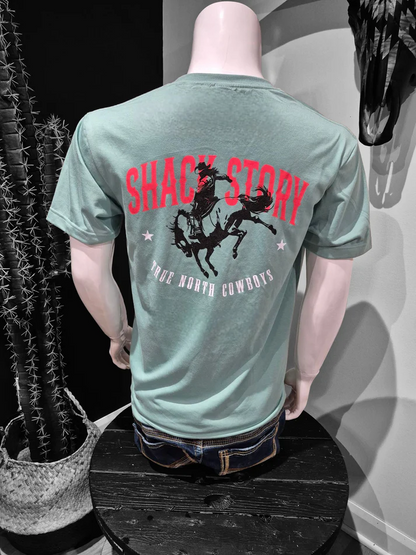 Shack Story Saddle Bronc T-Shirt, Vert, Unisex