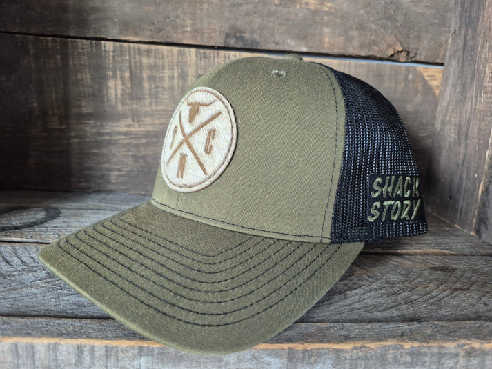 Shack Story Casquette avec patch peau de vache ronde
