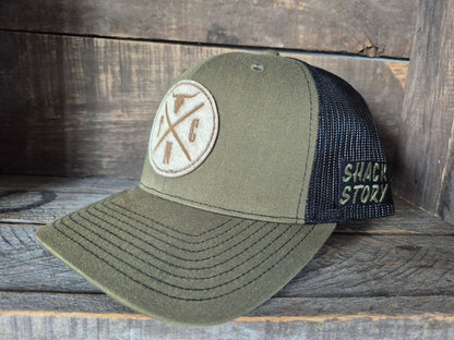 Shack Story Casquette avec patch peau de vache ronde