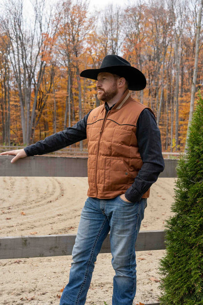 Shack Story Veste Bouffante Sans Manche Cognac pour homme