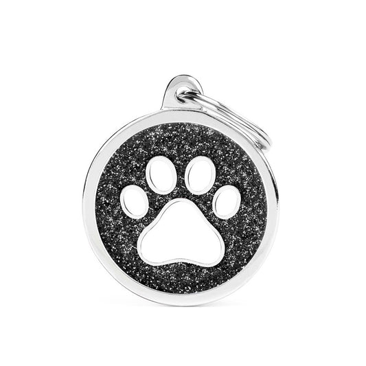 Medaille Glitter Paw Circle Black