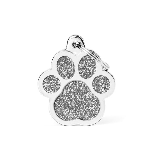Medaille Glitter Paw Grey