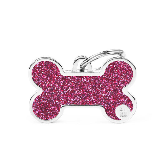 Medaille Glitter Bone Pink Large