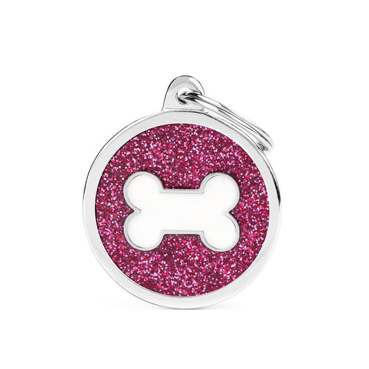 Medaille Glitter Bone Circle Pink