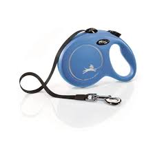 Flexi Classic Laisse rétractable Ruban Bleu Grand 5Mètres