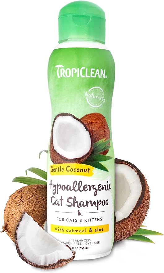 Tropiclean Shampoing nettoyant en profondeur pour chat et chaton  noix de coco 12oz
