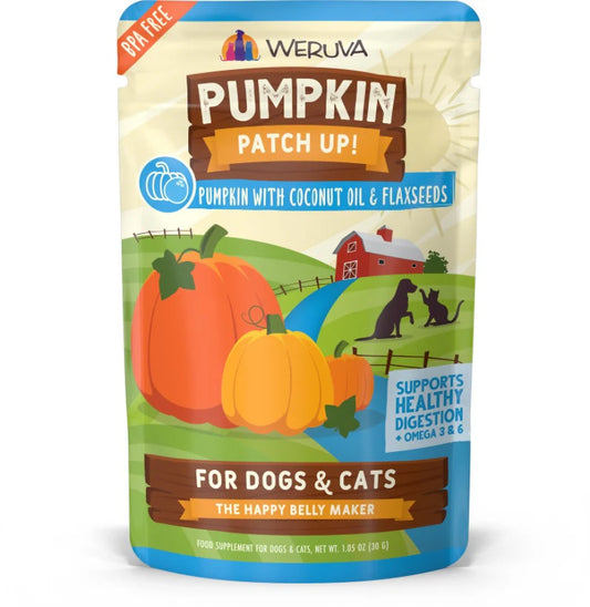 Weruva - chien et chat - Citrouille,huile de noix de coco et graine de lin 1.5oz
