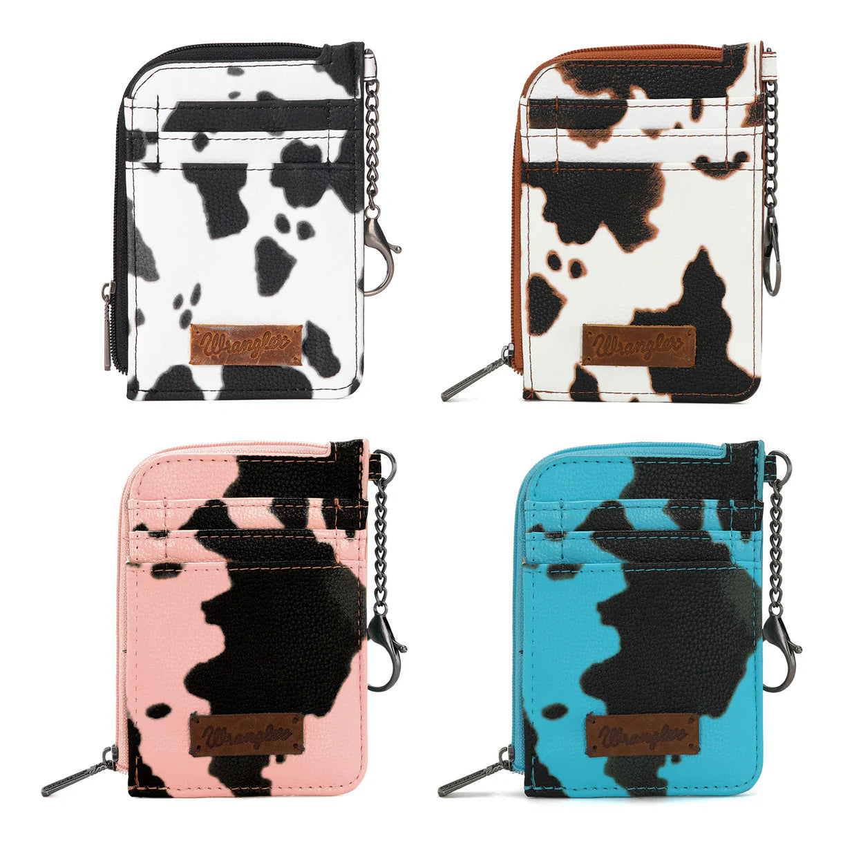 Étuis à cartes zippés à motif vache Wrangler