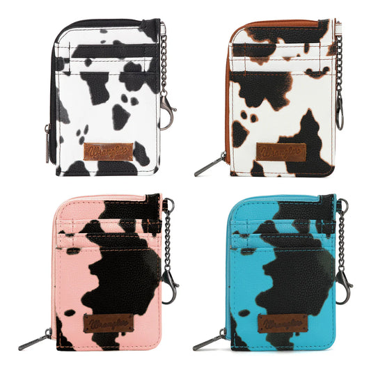 Étuis à cartes zippés à motif vache Wrangler